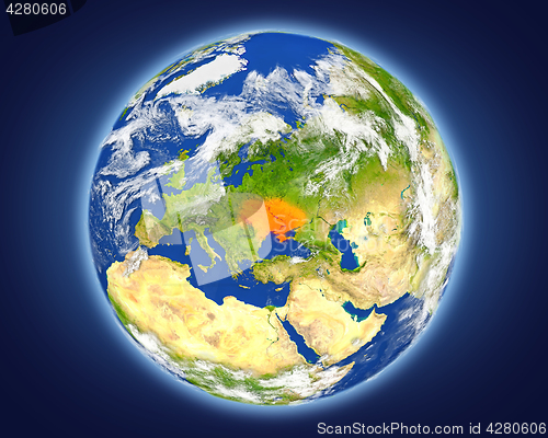 Image of Ukraine on planet Earth