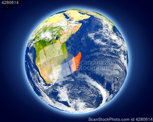 Image of Madagascar on planet Earth