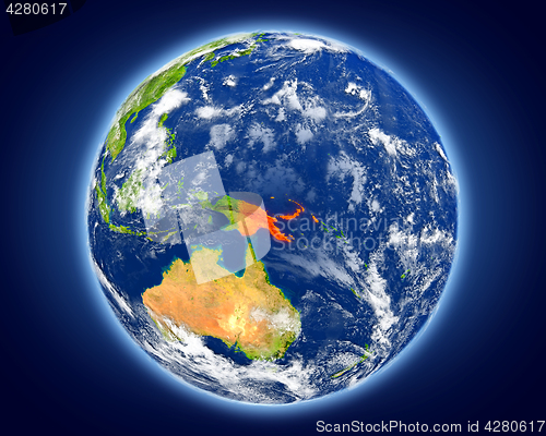 Image of Papua New Guinea on planet Earth