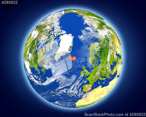 Image of Iceland on planet Earth