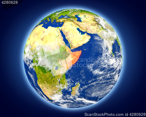 Image of Somalia on planet Earth