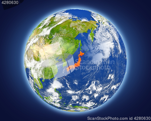 Image of Japan on planet Earth