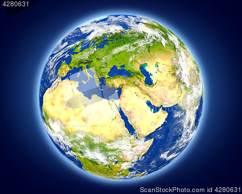 Image of Israel on planet Earth