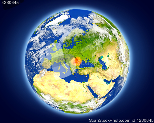 Image of Romania on planet Earth
