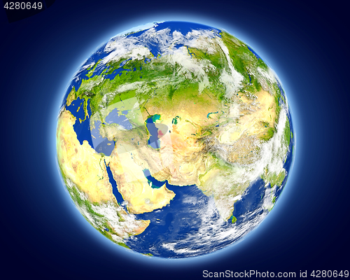 Image of Turkmenistan on planet Earth