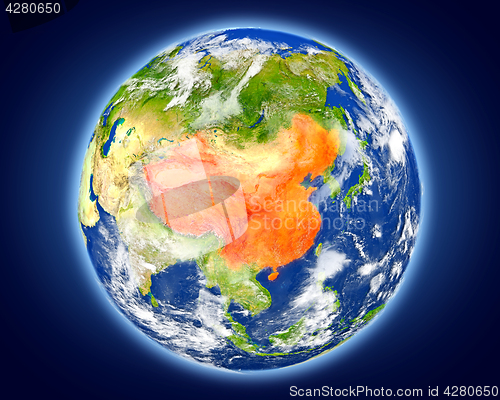 Image of China on planet Earth