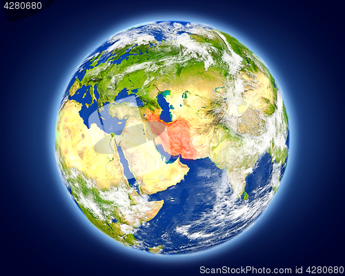 Image of Iran on planet Earth