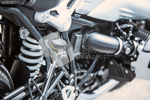 Image of Motorcycle luxury items close-up: Motorcycle parts