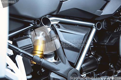 Image of Motorcycle luxury items close-up: Motorcycle parts