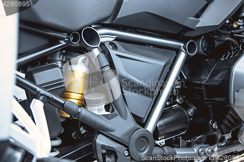 Image of Motorcycle luxury items close-up: Motorcycle parts