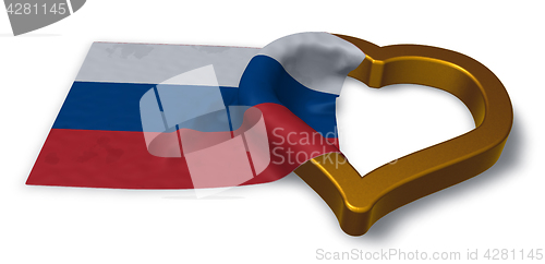 Image of russian flag and heart symbol - 3d rendering