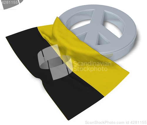 Image of peace symbol and flag of saxony-anhalt - 3d rendering