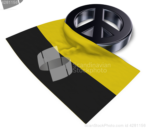 Image of peace symbol and flag of saxony-anhalt - 3d rendering