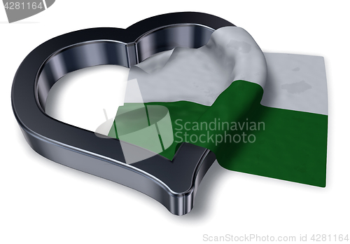 Image of saxony flag and heart symbol - 3d rendering