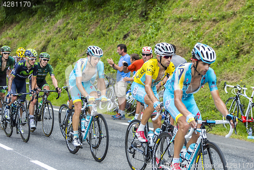 Image of The Cyclist Vincenzo Nibali in Yellow Jersey - Tour de France 20