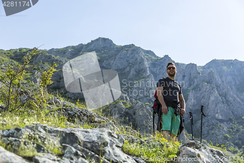 Image of Hiker in Mountains