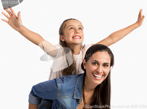 Image of Piggyback ride with mum