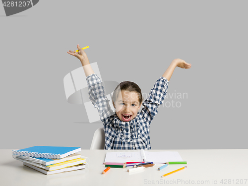 Image of Little girl making drawings