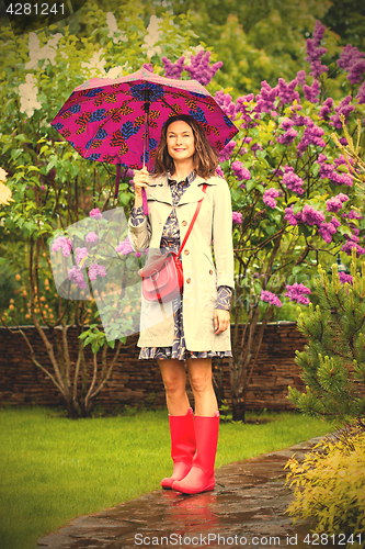 Image of woman with umbrella