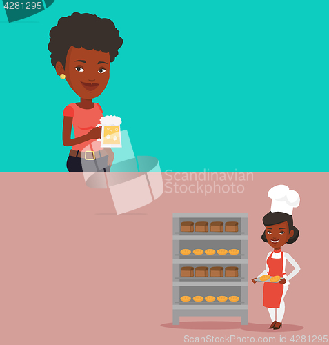 Image of Two food and drink banners with space for text.