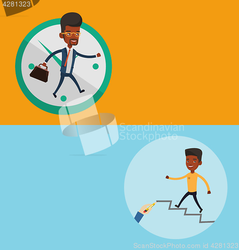 Image of Two business banners with space for text.