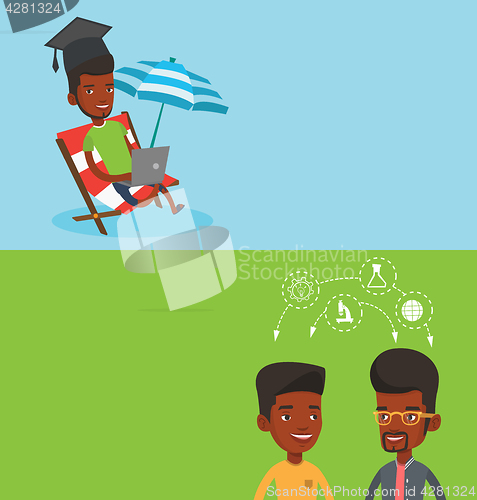 Image of Two educational banners with space for text.