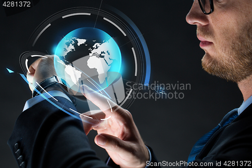 Image of close up of businessman with smartwatch