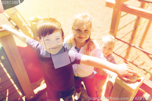 Image of group of happy kids on children playground