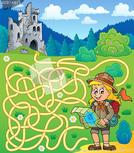 Image of Maze 4 with scout girl