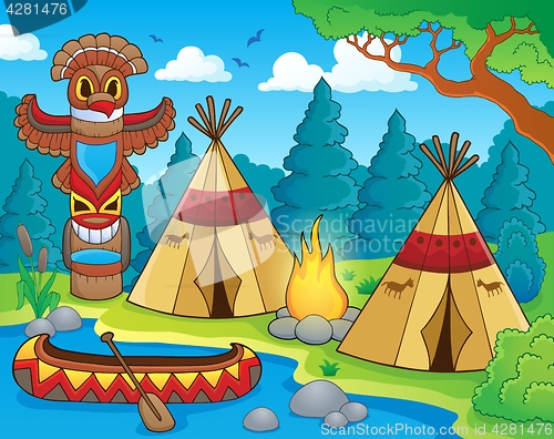 Image of Native American campsite theme image 1
