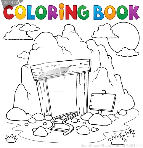 Image of Coloring book mine entrance