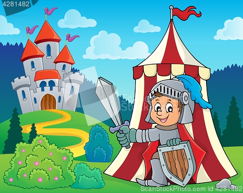 Image of Knight by tent theme image 2