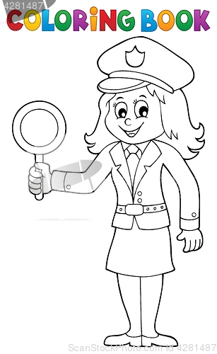 Image of Coloring book policewoman image 1