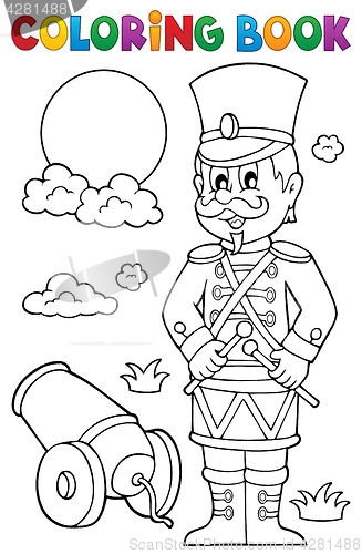 Image of Coloring book retro soldier