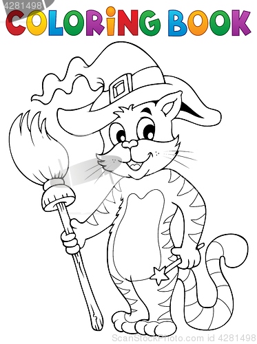 Image of Coloring book Halloween cat theme 3