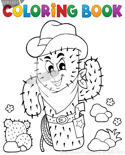 Image of Coloring book stylized cactus