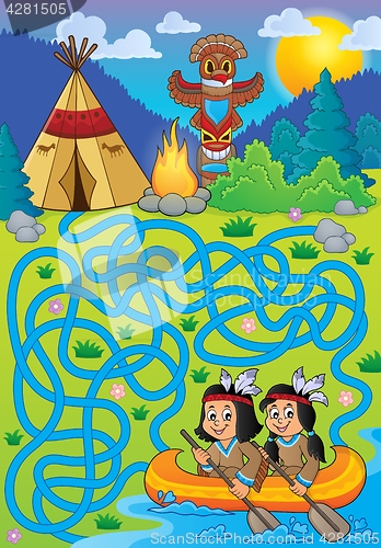 Image of Maze 26 with Native Americans in boat