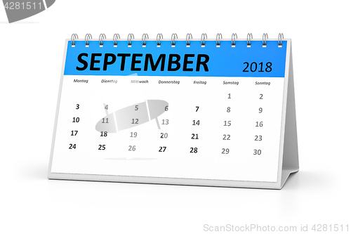 Image of german language table calendar 2018 september