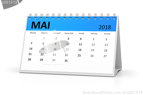 Image of german language table calendar 2018 may