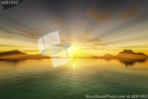 Image of sunset over the ocean