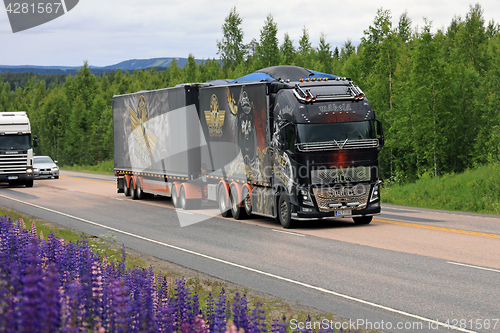 Image of Volvo FH Show Truck on Scenic Road