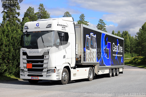 Image of White NextGen Scania Semi Transports LPG 