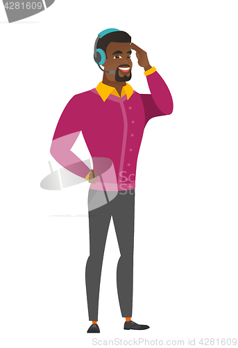 Image of Customer service operator in headset.