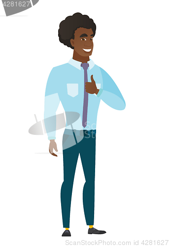 Image of Businessman giving thumb up vector illustration.