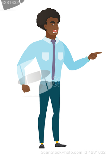 Image of Furious businessman screaming vector illustration.