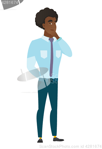 Image of Caucasian businessman thinking vector illustration