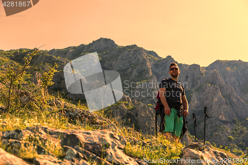 Image of Hiker in Mountains