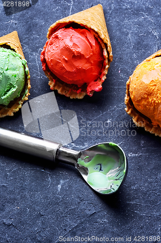 Image of ice cream in waffle cone