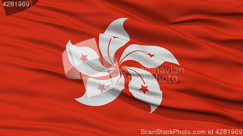 Image of Closeup Hong Kong Flag