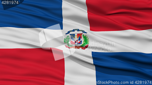 Image of Closeup Dominican Republic Flag